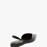 Victoria Beckham - V Cut Sling Back In Black Croc-Effect Leather