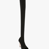 Victoria Beckham - Peep Toe Stretch Jersey Boot In Black