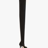 Victoria Beckham - Peep Toe Stretch Jersey Boot In Black