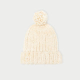 Roeffler Randall - Ava Cream Knit Pompom Hat