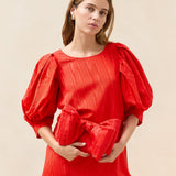 Roeffler Randall - Valerie Red Moiré Bow Clutch