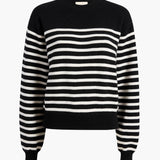 Khaite - Viola Sweater in Black and Ivory Stripe