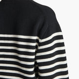 Khaite - Viola Sweater in Black and Ivory Stripe