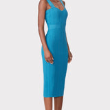 Herve Leger - RIBBED POINTELLE MIDI DRESS