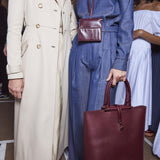 GABRIELA HEARST - Vevers Tote Bag in Bordeaux Leather with Crocodile Leather Handle