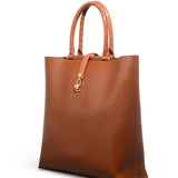 GABRIELA HEARST - Vevers Tote Bag in Cognac Leather with Crocodile Leather Handle