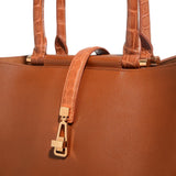 GABRIELA HEARST - Vevers Tote Bag in Cognac Leather with Crocodile Leather Handle