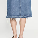 FRAME - Deconstructed Fray Hem Skirt -- Salem