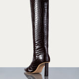 FRAME - Odette Boot -- Espresso Croc