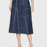 FRAME - The Patchwork Midi Skirt -- Hemlock