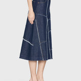 FRAME - The Patchwork Midi Skirt -- Hemlock