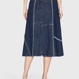 FRAME - The Patchwork Midi Skirt -- Hemlock