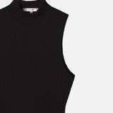 FRAME - Sleeveless Mesh Mock Neck Dress -- Black