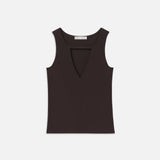 FRAME - Deep V Tank -- Chocolate Brown