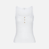 FRAME - Rib Scoop Button Tank -- White