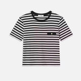 FRAME - Striped Pocket Tee -- Black Multi