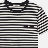 FRAME - Striped Pocket Tee -- Black Multi