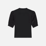 FRAME - Lace Sleeve Frankie Tee -- Black