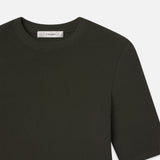 FRAME - Rib Crewneck Tee -- Rich Military Heather