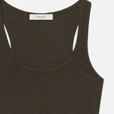 FRAME - Rib Scoop Neck Tank -- Rich Military Heather