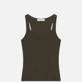 FRAME - Rib Scoop Neck Tank -- Rich Military Heather