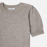 FRAME - Pointelle Puff Sleeve Sweater -- Light Heather Grey