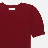 FRAME - Pointelle Puff Sleeve Sweater -- Paprika