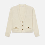 FRAME - Double Pocket Cropped Cardi -- Cream