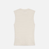 FRAME - Smocked Sleeveless Crewneck -- White