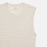 FRAME - Smocked Sleeveless Crewneck -- White