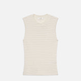 FRAME - Smocked Sleeveless Crewneck -- White