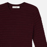 FRAME - Smocked Long Sleeve Crewneck -- Wine