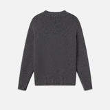 FRAME - Chunky V-Neck Sweater -- Charcoal Heather