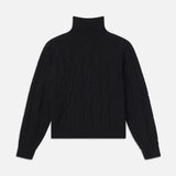 FRAME - Cable Knit Turtleneck -- Black