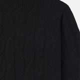 FRAME - Cable Knit Turtleneck -- Black