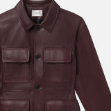 FRAME - Leather Safari Jacket -- Wine