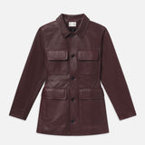 FRAME - Leather Safari Jacket -- Wine