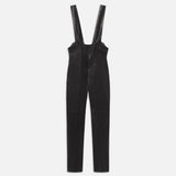 FRAME - Leather Overall -- Black