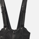 FRAME - Leather Overall -- Black