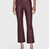 FRAME - Leather Le Crop Mini Boot -- Wine