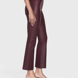 FRAME - Leather Le Crop Mini Boot -- Wine