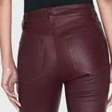 FRAME - Leather Le Crop Mini Boot -- Wine