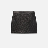 FRAME - Quilted Leather Skirt -- Black