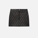 FRAME - Quilted Leather Skirt -- Black