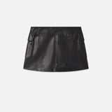 FRAME - Leather Cargo Mini Skirt -- Black