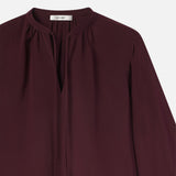 FRAME - Shirred Tie Front Blouse -- Wine