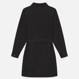 FRAME - Belted Trench Long Sleeve Dress -- Black