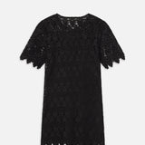 FRAME - The Lace Button Front Dress -- Black