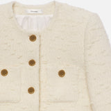 FRAME - Cropped Button Front Jacket -- Ecru