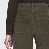 FRAME - 70's Cropped Wide Leg Corduroy -- Rich Military